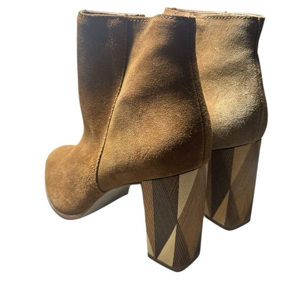 Matisse Metric Fawn Tan Suede Aztec Leather Bootie Size 10 Western Boho Cowboy - Picture 5 of 10